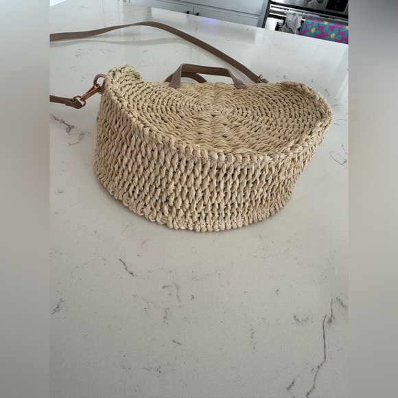 LC LAUREN CONRAD WOVEN STRAW ROUND BAG PURSE - Picture 2 of 11
